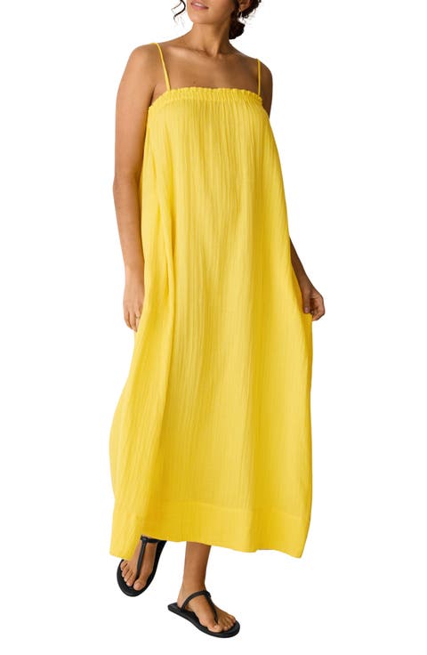Stripe Organic Cotton Gauze Maxi Dress (Regular & Petite)