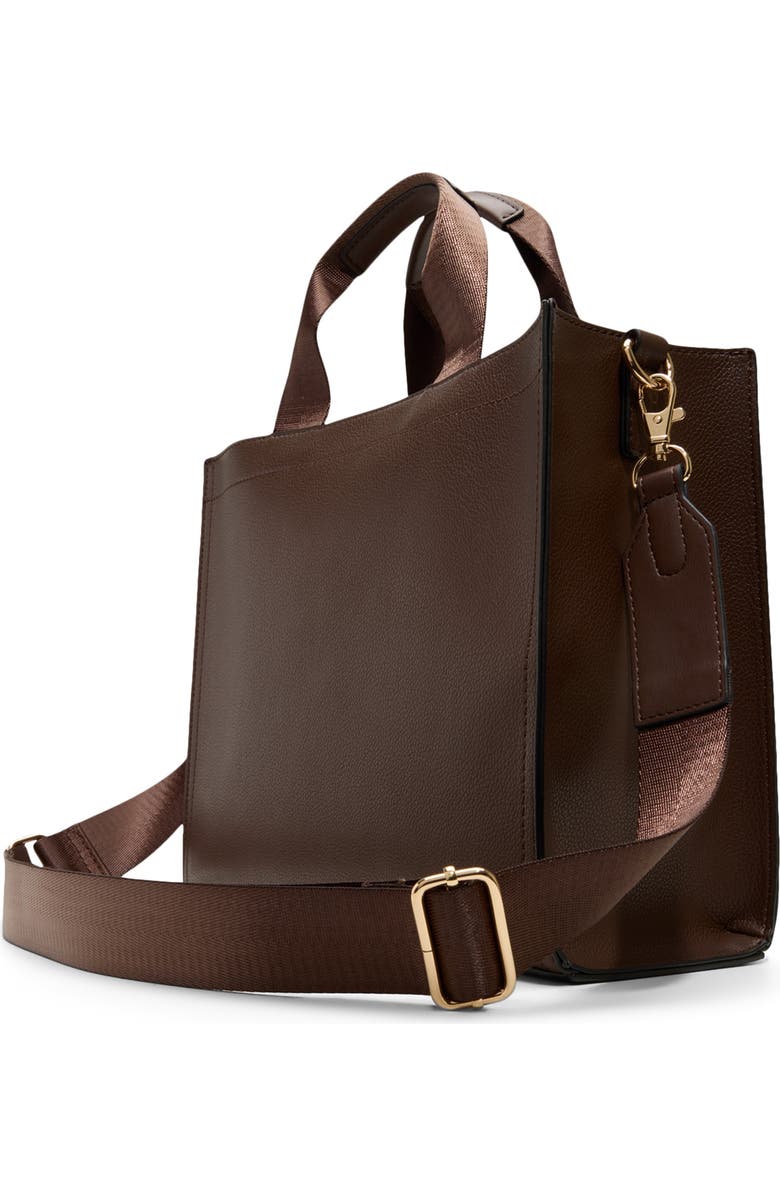 ALDO Faux Leather Satchel, Alternate, color, Brown