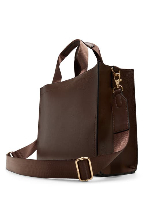 Aldo Faux Leather Satchel In Brown
