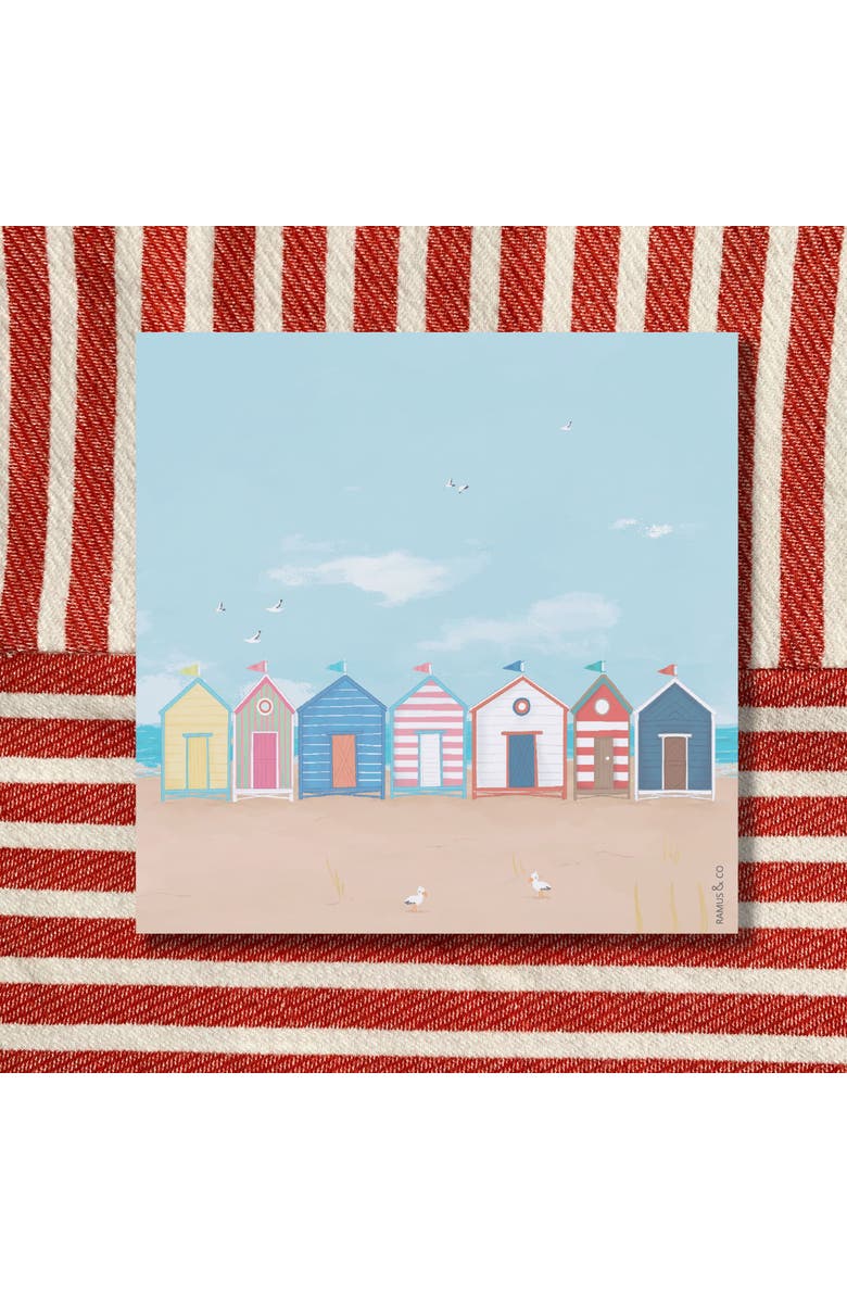 Ramus & Co Beach Huts 6" x 6" Notepad, Alternate, color,