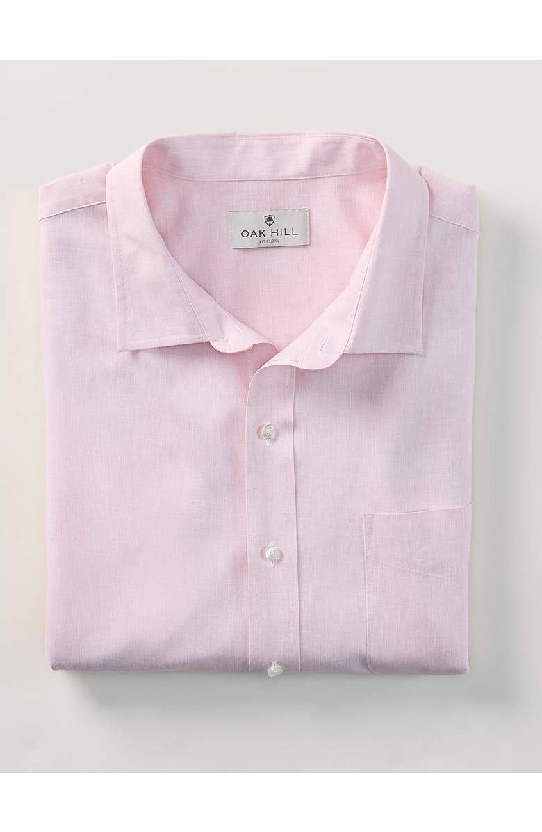 Oak Hill by DXL Big & Tall Linen-Blend Sport Shirt V2, Alternate, color, Pink