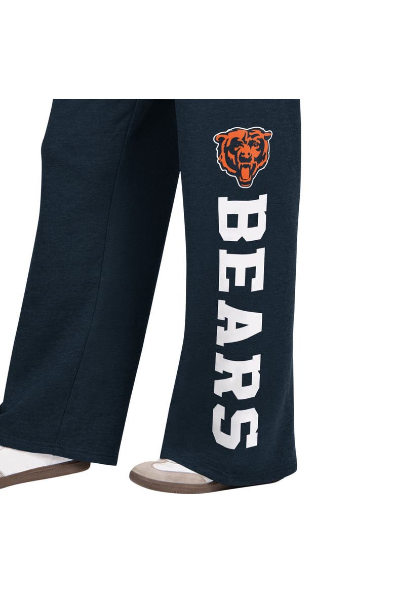 Women's  Starter  Navy Chicago Bears Field Wide Leg Sweatpants, Alternate, color, Navy