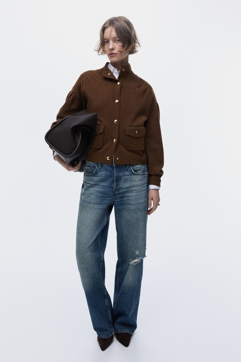 Oversized Cardigan, Alternate, color, Brown