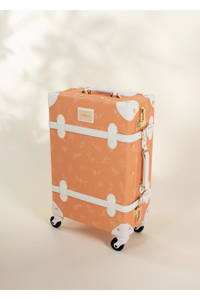 Vegan Leather Carry On Suitcase Nature, Alternate, color, Orange