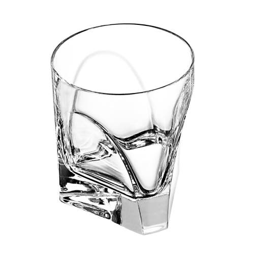 Arnolfo Di Cambio Double Old Fashion Glass Conversazione Set Of 4 In Transparent