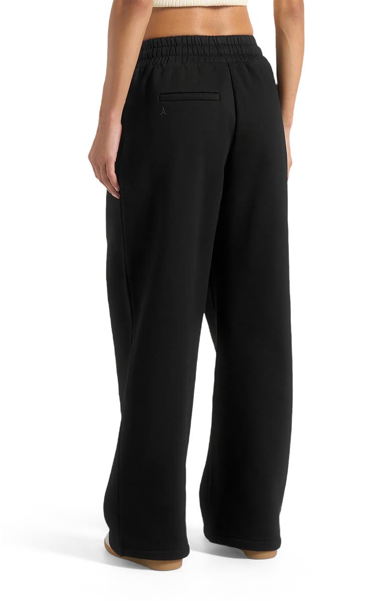 Manière De Voir Fanny Straight Leg Box Pleat Joggers, Alternate, color, Black