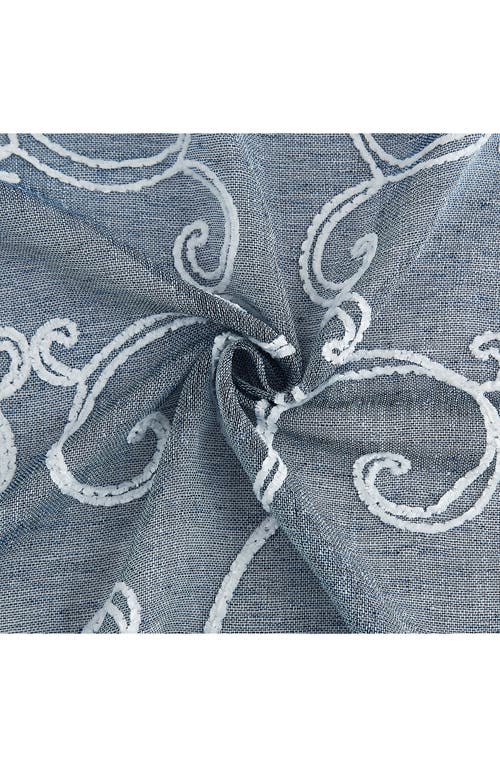 Dainty Home Set Of 2 Embroidered Sheer Curtain Panels In Blue