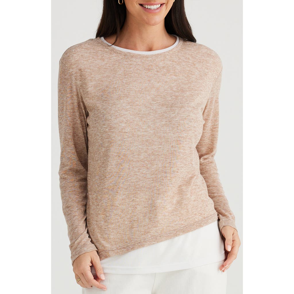Brave+True Mandy Long Sleeve Ringer T-Shirt in Natural