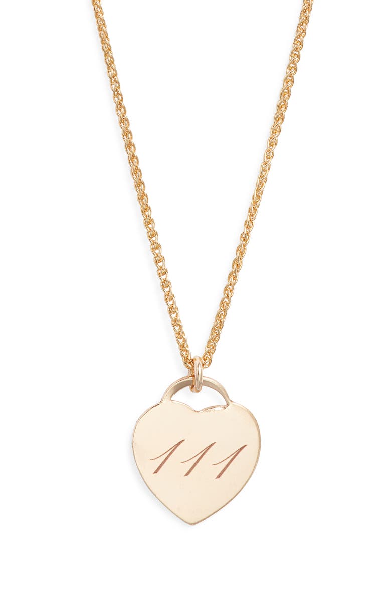 Set & Stones Alice Angel Numbers Pendant Necklace, Main, color, Gold / 111