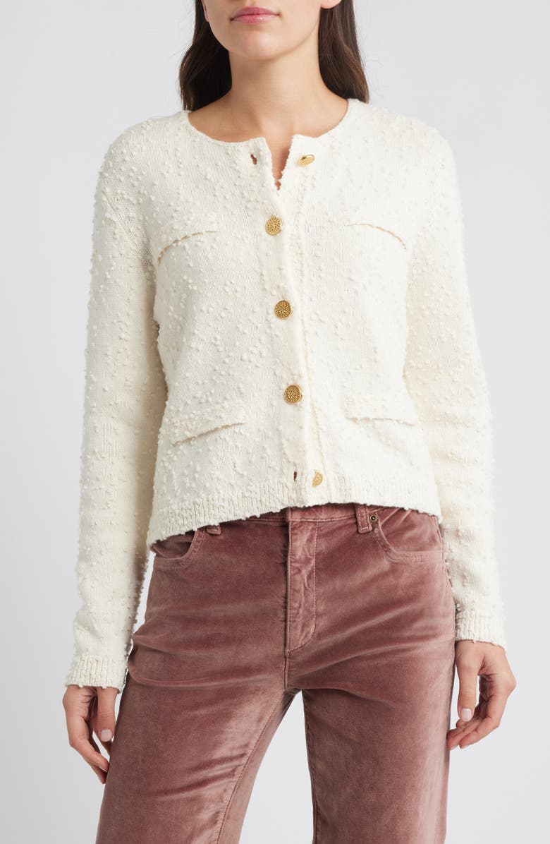 KOBI HALPERIN Richie Wool Cardigan, Main, color, Ivory