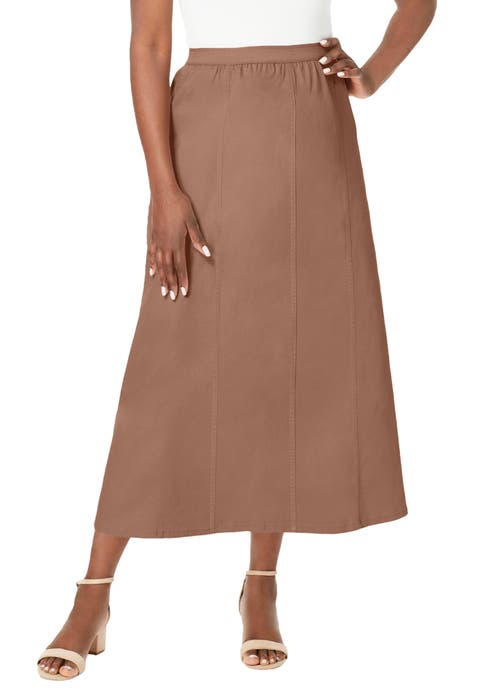 Stretch Denim Jegging Skirt (Plus)