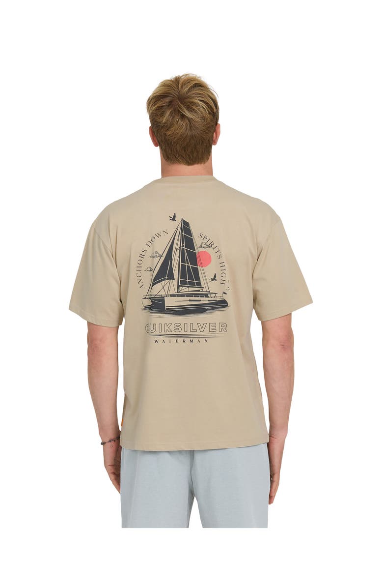 Quiksilver Waterman Anchors Down QMT0 Short Sleeve Shirt, Alternate, color, Plaza Taupe