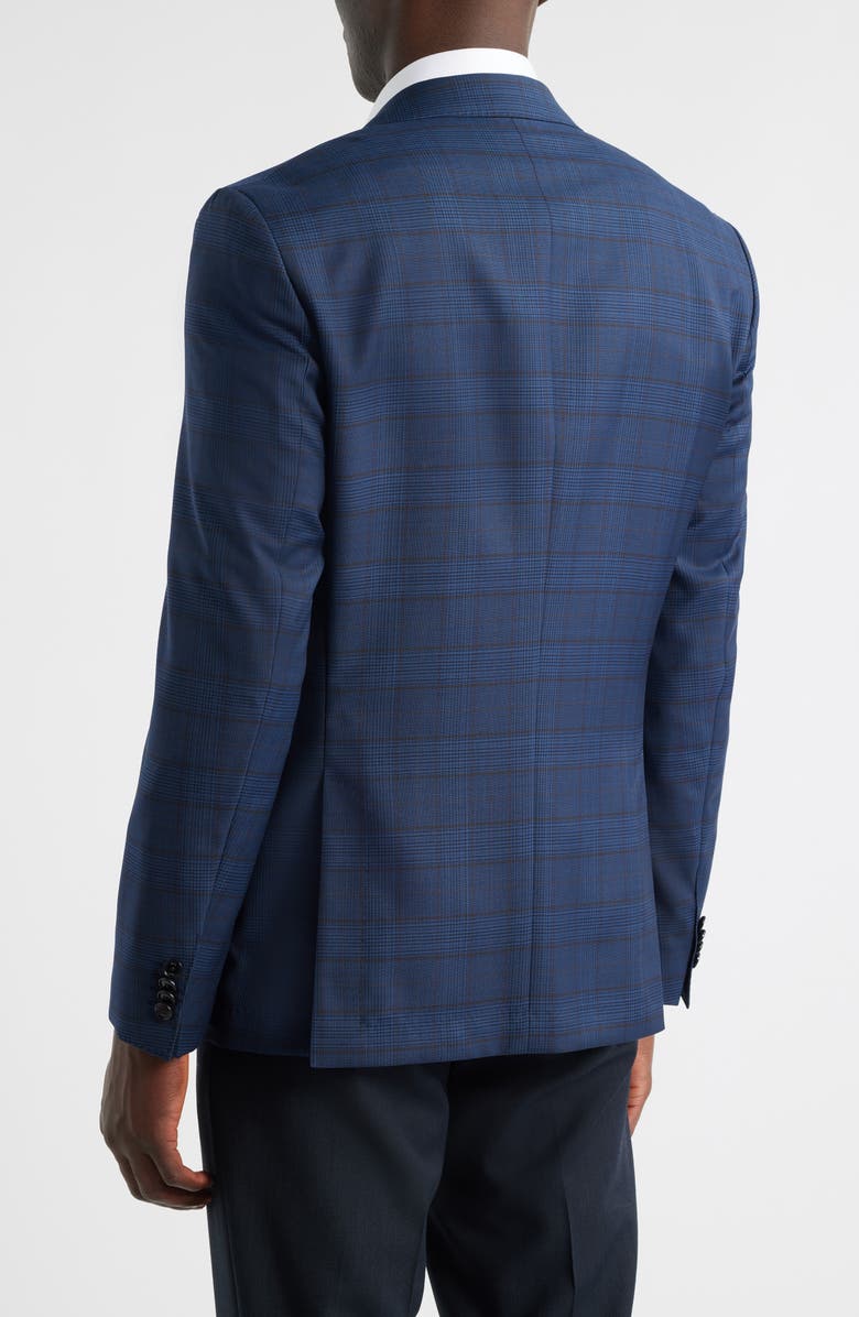 BOSS Hutson Slim Fit Plaid Wool Sport Coat, Alternate, color, Dark Blue