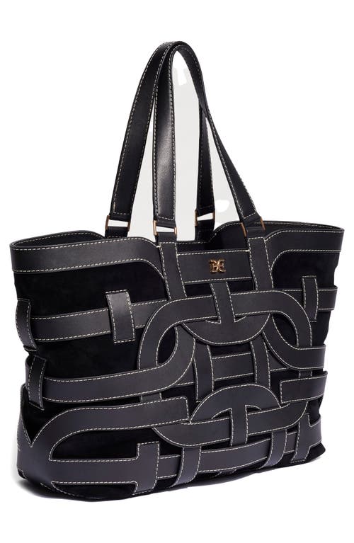 Sam Edelman Large Bay Leather Shopper Tote In Black