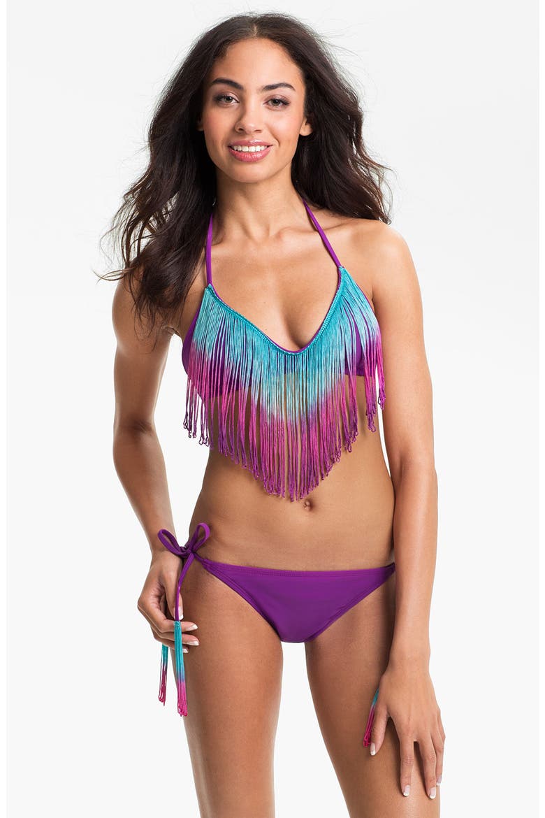 Fringed Bikini Top, Alternate, color, AMETHYST