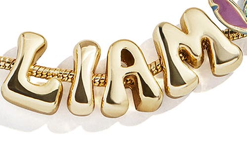 Baublebar Personalized Disney® Bubble Charm Slider Bracelet In Gold