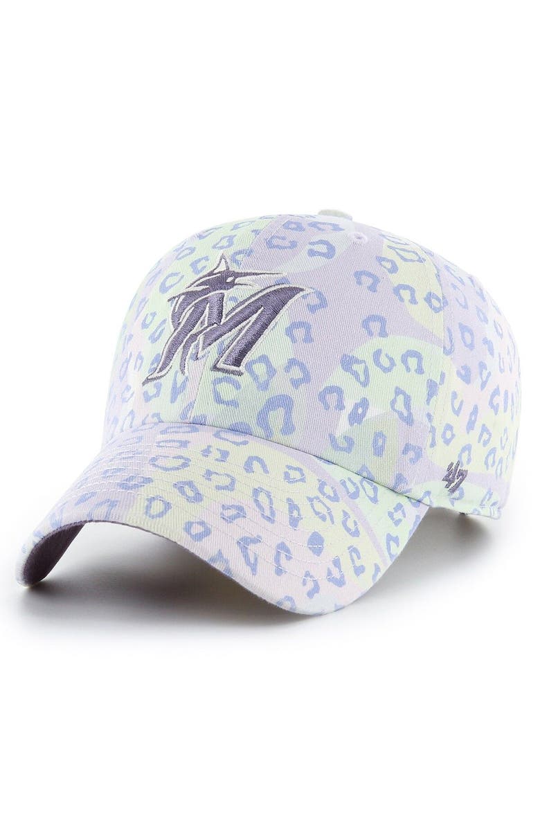 '47 Women's '47 Purple Miami Marlins Cosmic Clean Up Adjustable Hat, Main, color,