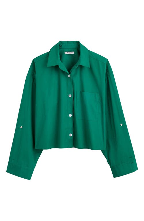 Madewell Poplin Straight Hem Shirt In Verdant Green