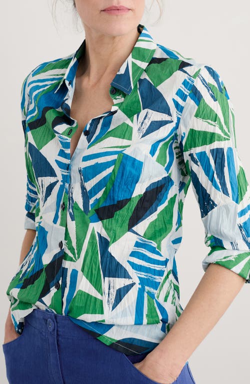 Seasalt Cornwall Larissa Abstract Print Organic Cotton Button-up Shirt In Spinnaker Sails Hedgerow