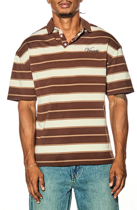 SS Post Game Oversize Stripe Cotton Polo