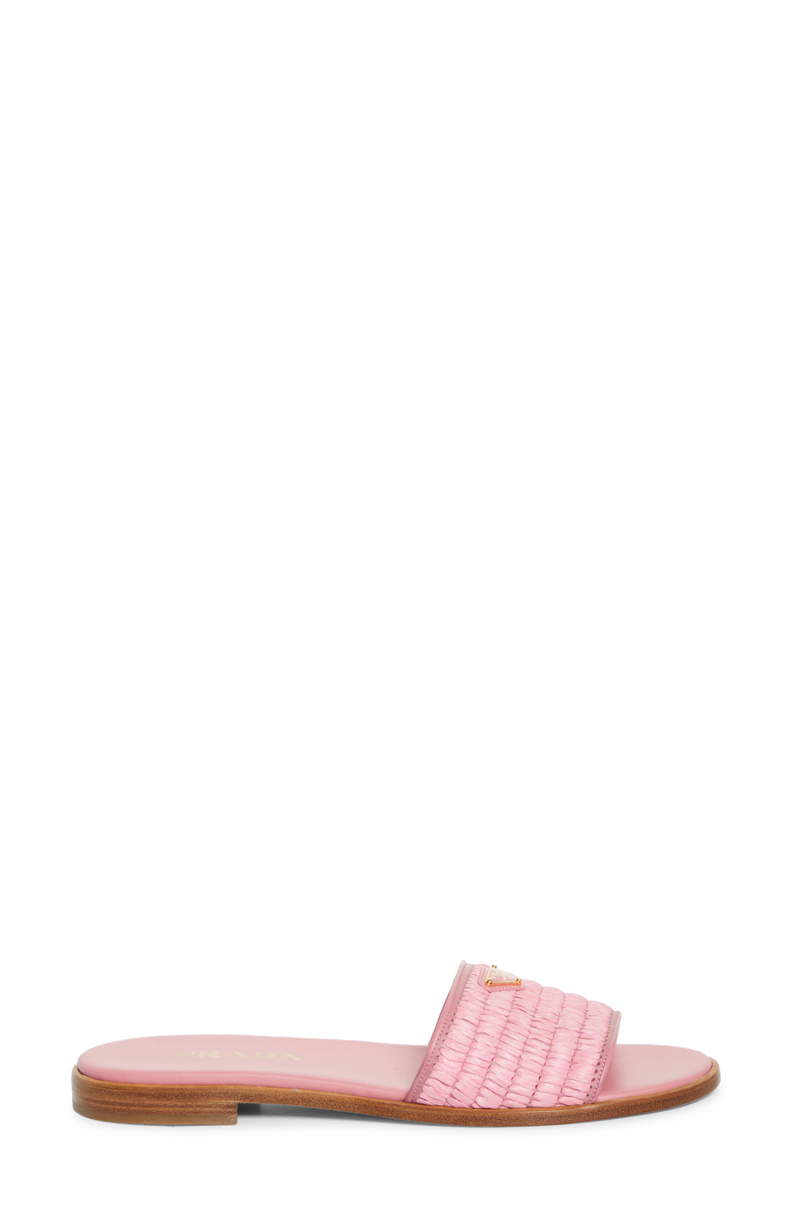 Prada Raffia Slide Sandal, Alternate, color, 