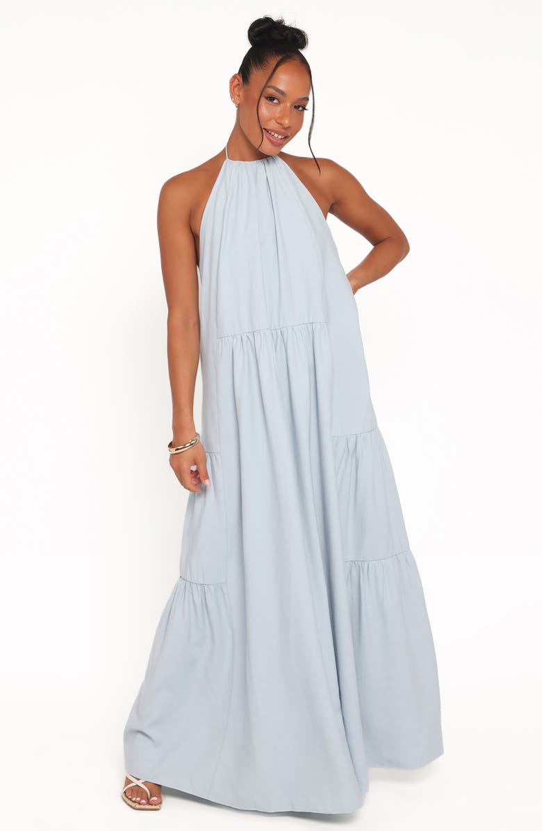 Petal & Pup Eimear Halter Maxi Dress, Alternate, color, Blue
