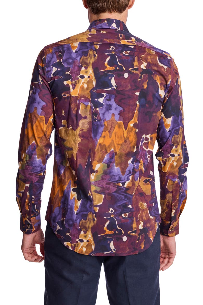 Parker Trim Fit Stretch Cotton Button-Up Shirt, Alternate, color, COLORFUL SWIRLS