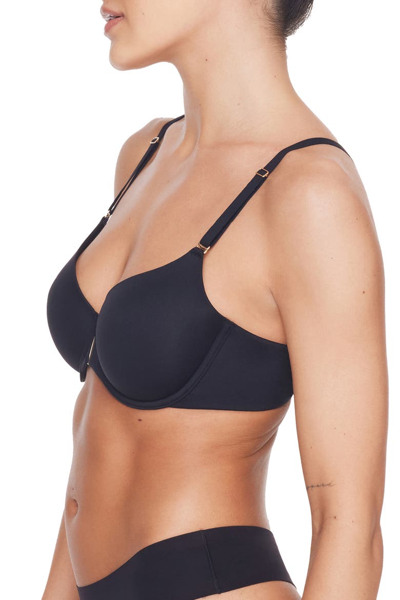 ComfortStretch Underwire Front Closure T-Shirt Bra, Alternate, color, BLACK
