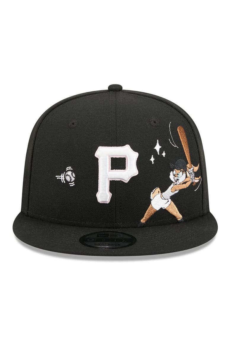 Men's New Era Black Pittsburgh Pirates Looney Tunes Lola Bunny 9FIFTY Snapback Hat, Alternate, color, Black