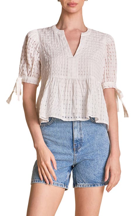 Gingham Poplin Top