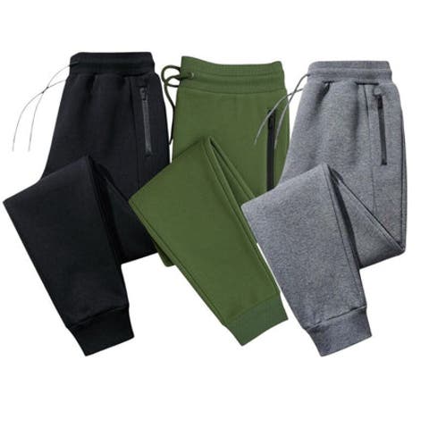 3 Pack Mens Ultra Soft Zipper PocketFleece Joggers