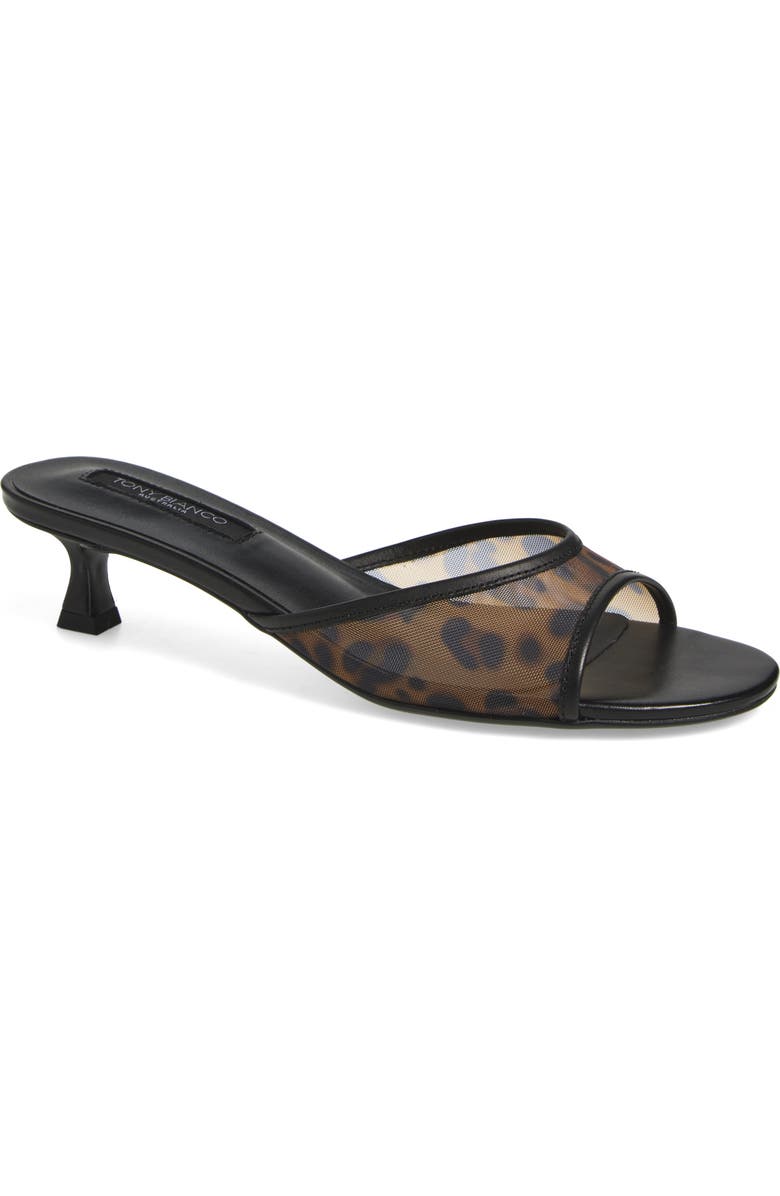 Tony Bianco Pru Kitten Heel Slide Sandal, Main, color, Leopard Nylon