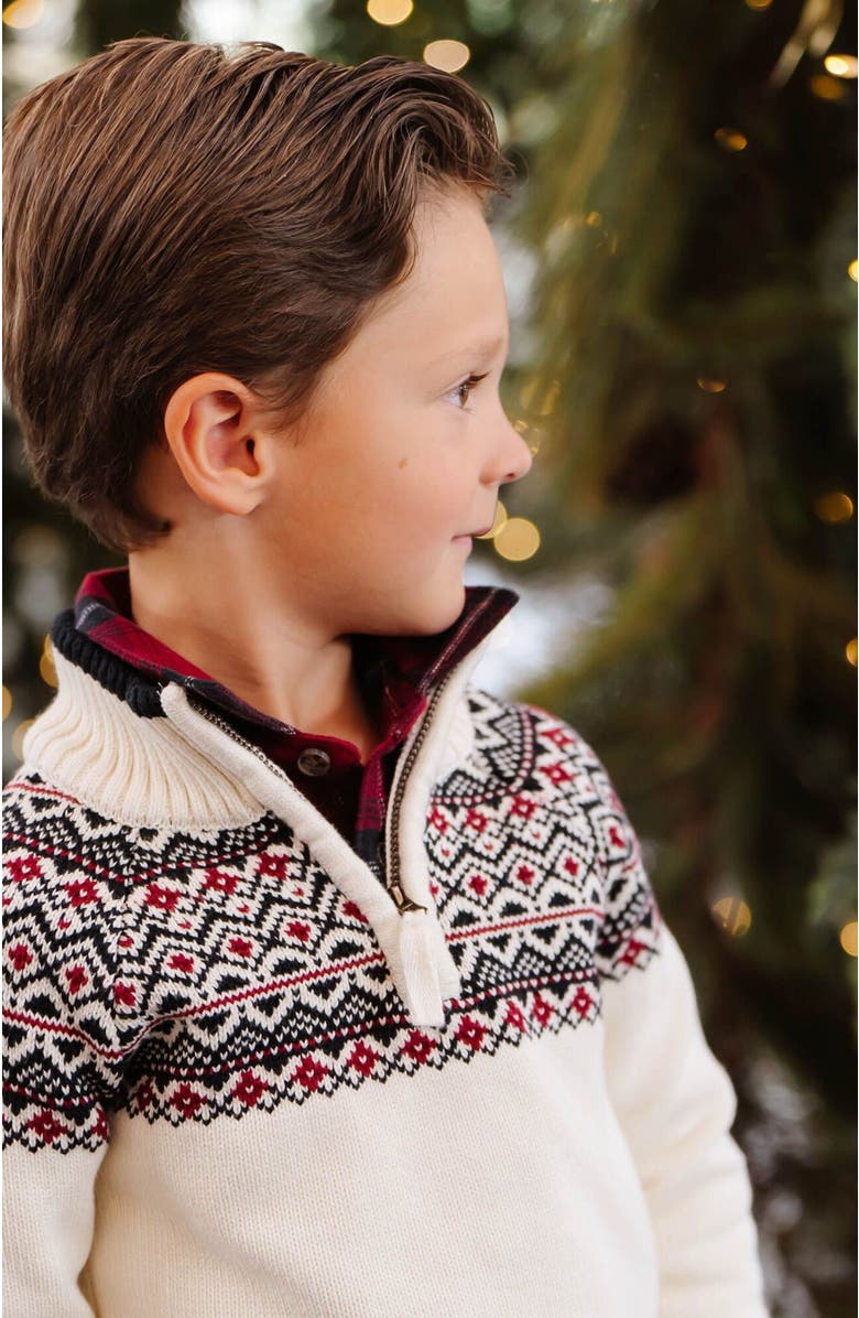 Hope & Henry Boys' Organic Half Zip Ski Sweater, Kids, Alternate, color,