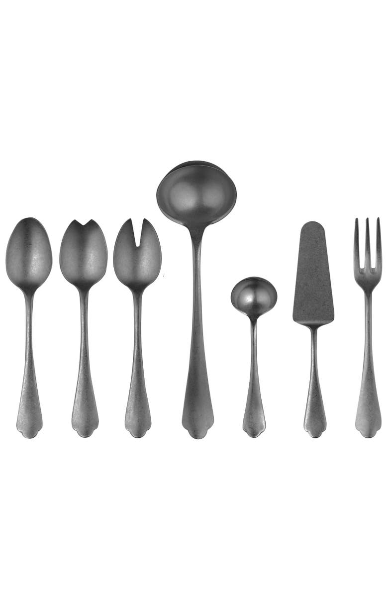 Mepra Dolce Vita Serving Set - 7 Pieces, Main, color, Pewter Black Gold