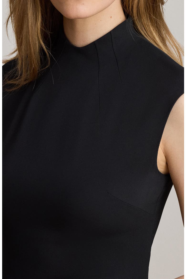 Stretch Cady Cocktail Dress, Alternate, color, BLACK