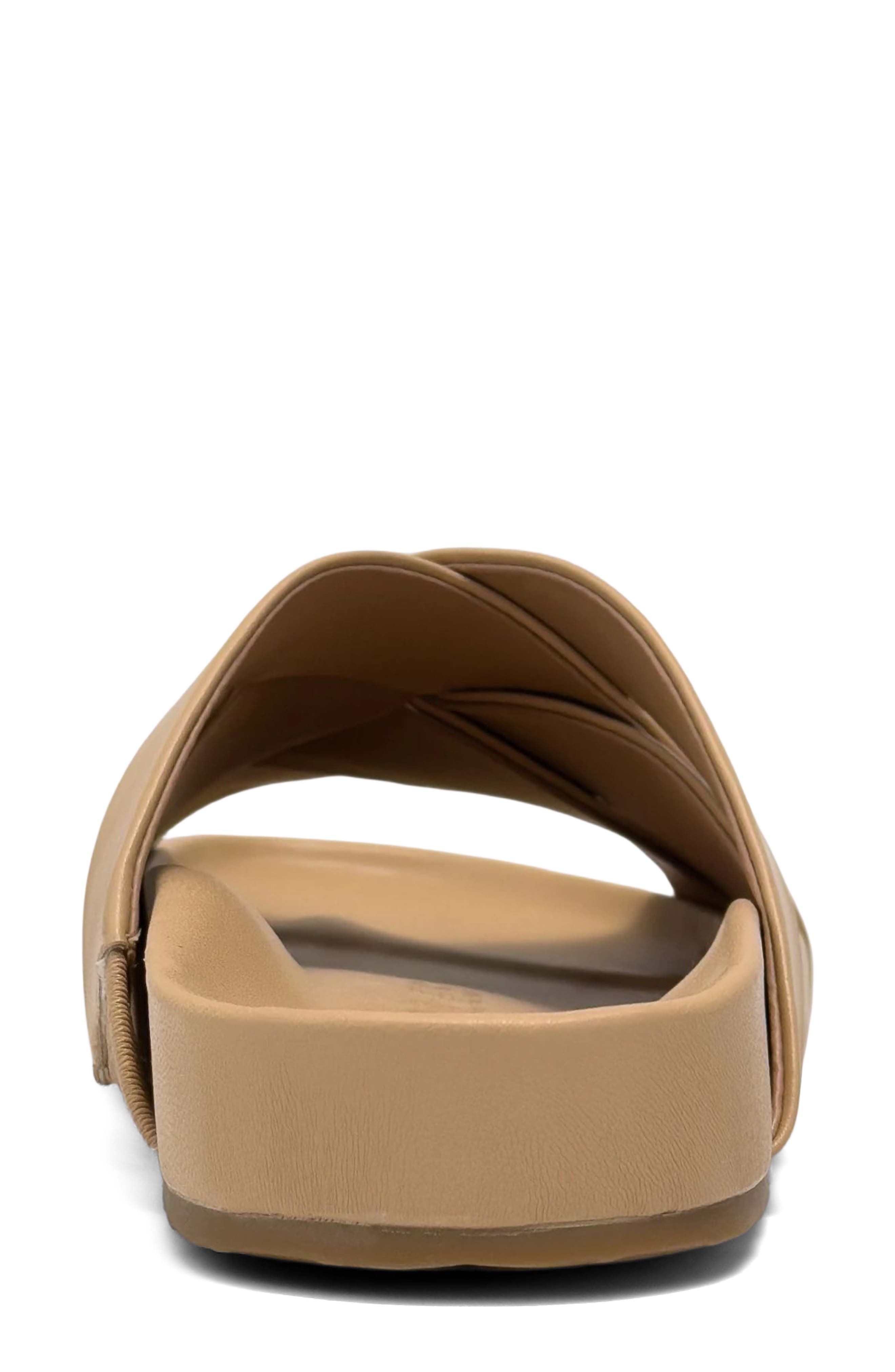 Lecco Woven Slide Sandal, Alternate, color, BEIGE BISQUE FX NAPPA