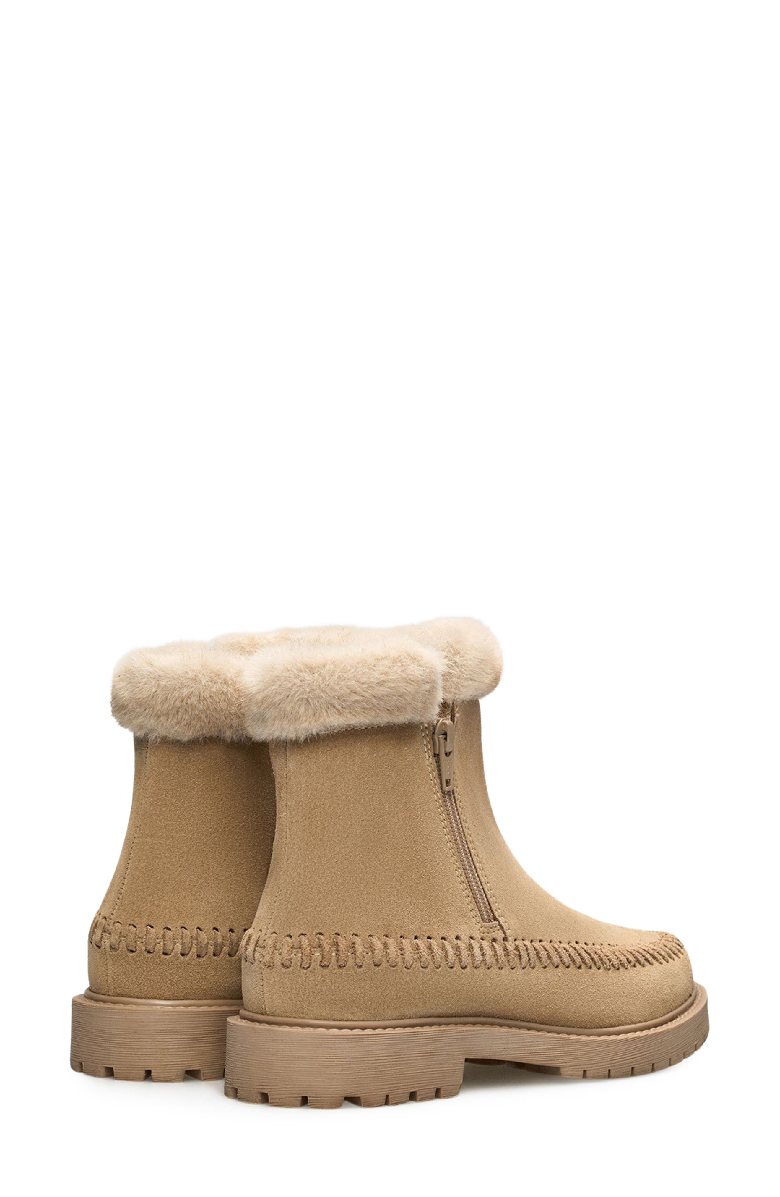 Jelavu Jenny Faux Fur Lined Whipstitch Suede Boot, Alternate, color, Sand