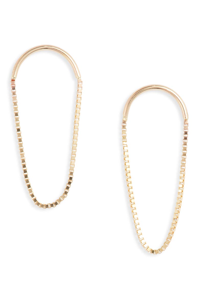 14K Gold Arch Earrings, Main, color, YELLOW GOLD