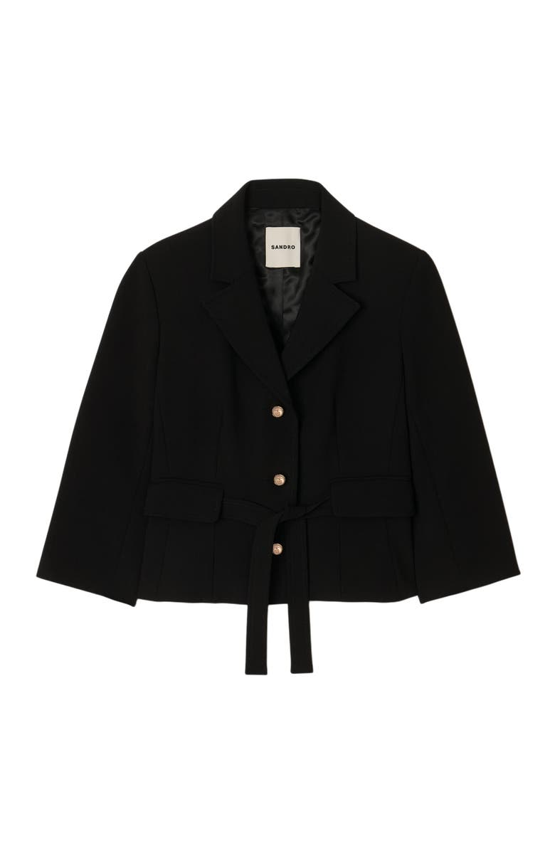 SANDRO Short tailored jacket, Alternate, color, Black