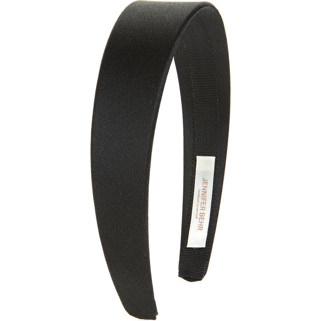 Jennifer Behr Lydia Silk Satin Headband In Black
