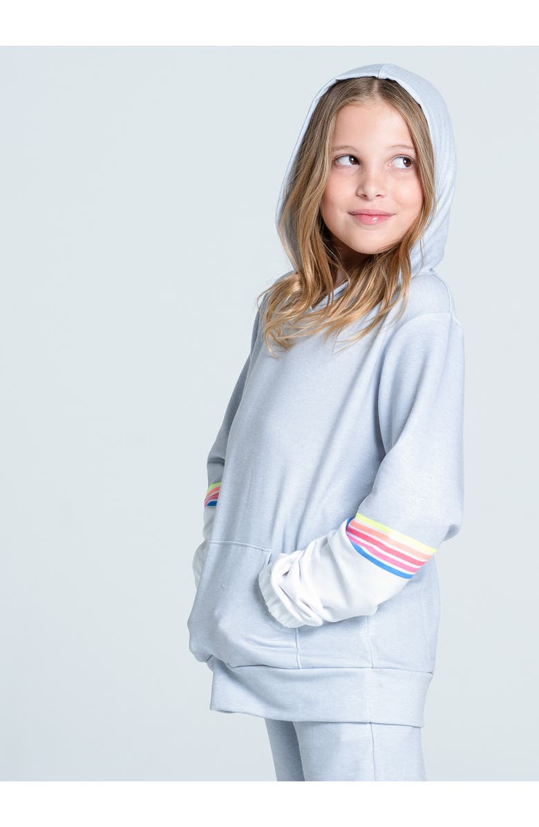 Lucky in Love Over the Rainbow Hoodie, Alternate, color, Heather Grey