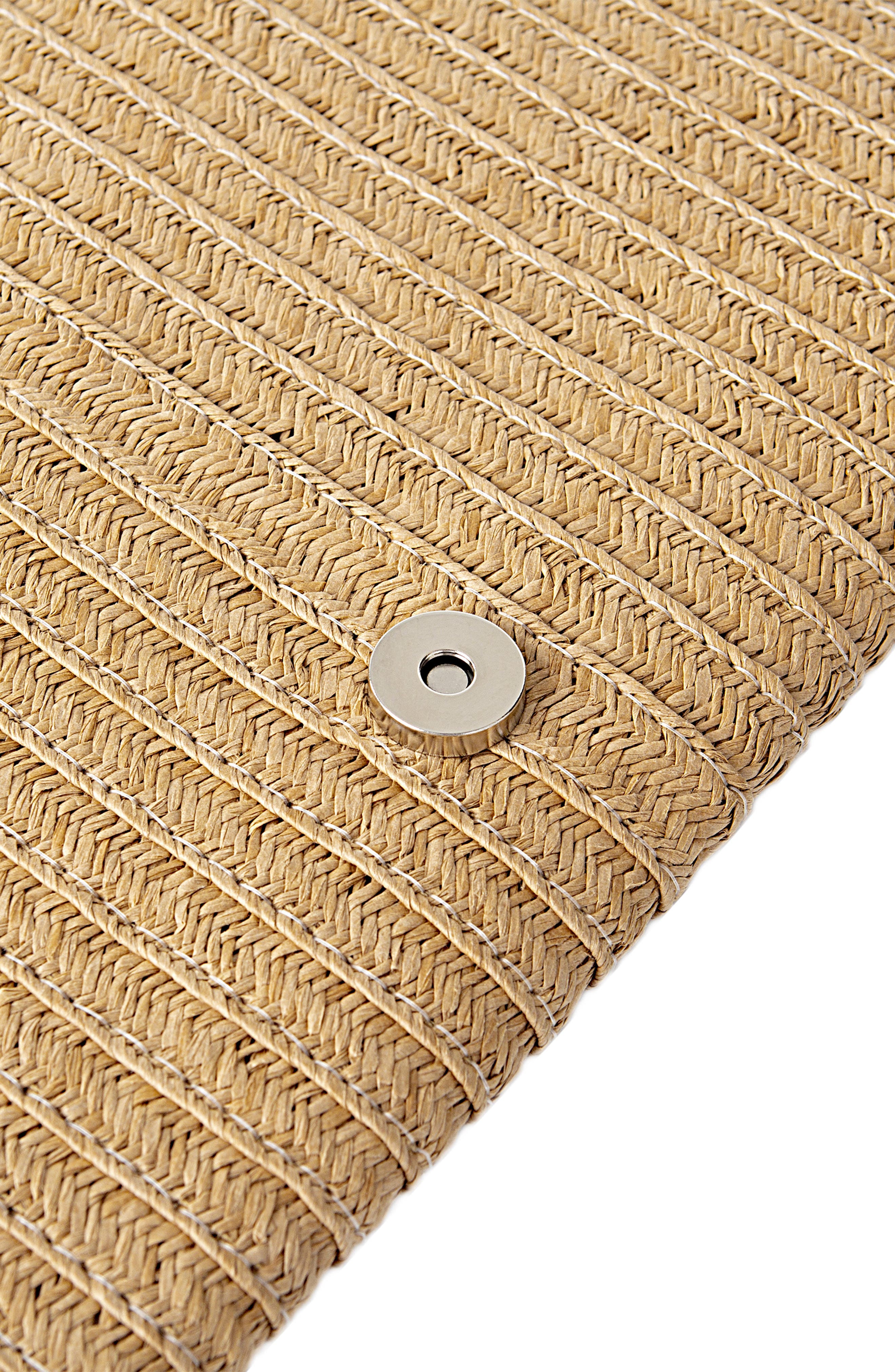 Cathy's Concepts Monogram Straw Envelope Clutch, Alternate, color, 