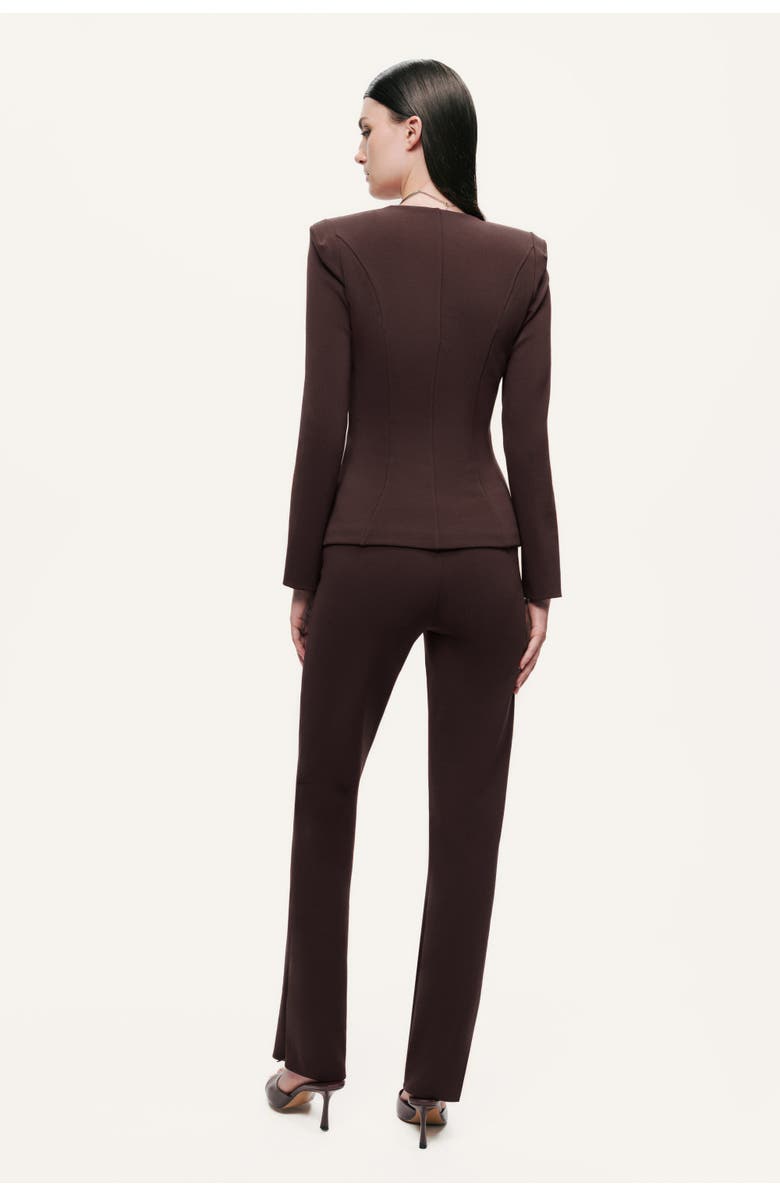 Nocturne Split-Hem Straight Pants, Alternate, color, Brown