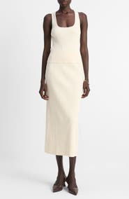 Vince Rib Sweater Midi Skirt