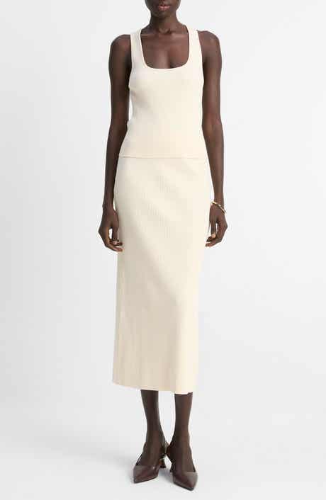 Vince Rib Sweater Midi Skirt