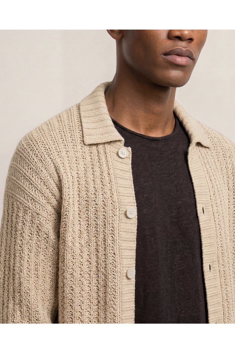 Thomas Relaxed Fit Long Sleeve Knitted Shirt, Alternate, color, Cashew
