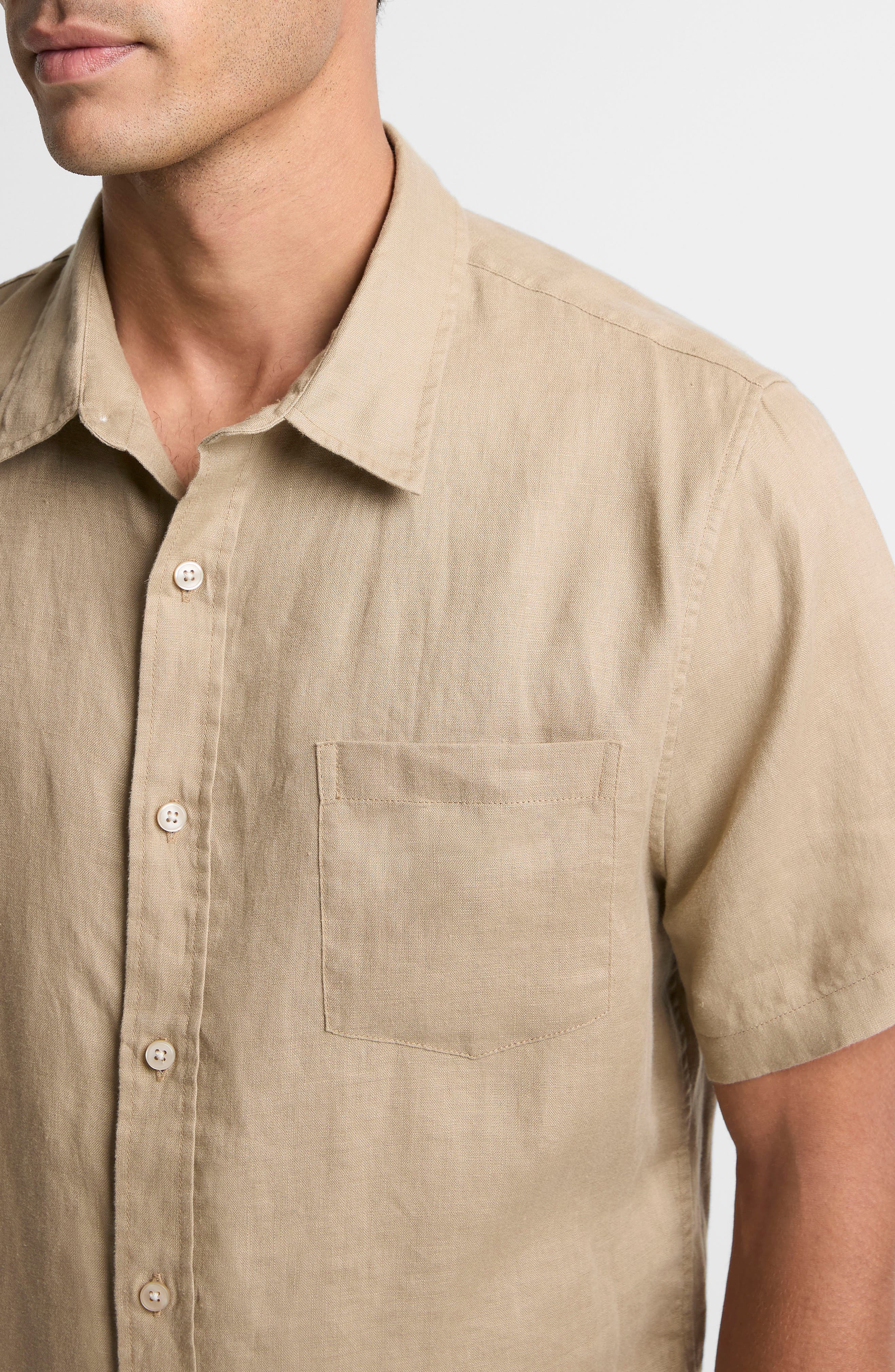 Classic Fit Short Sleeve Linen Shirt - image 4