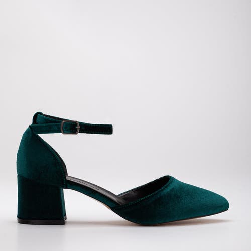 Forever & Always Shoes Women's Marcelle - Emerald Green Velvet Bridal Shoes In Emerald Green Velvet