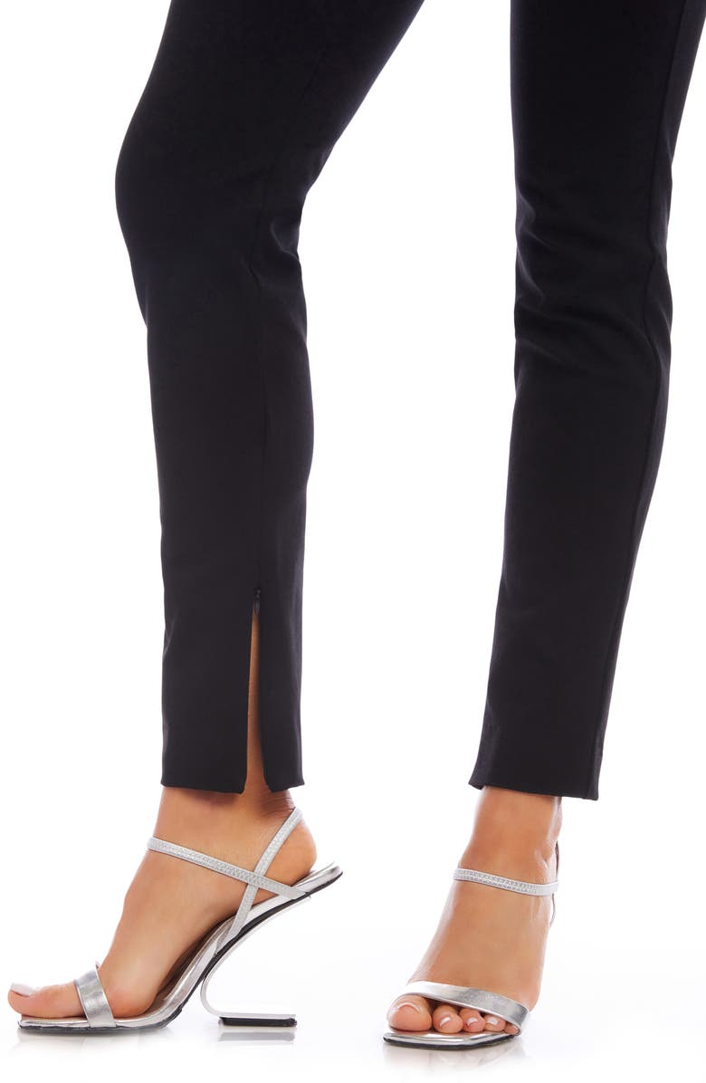 FIFTEEN TWENTY Jane Ankle Zip Twill Slim Straight Leg Pants, Alternate, color, Black