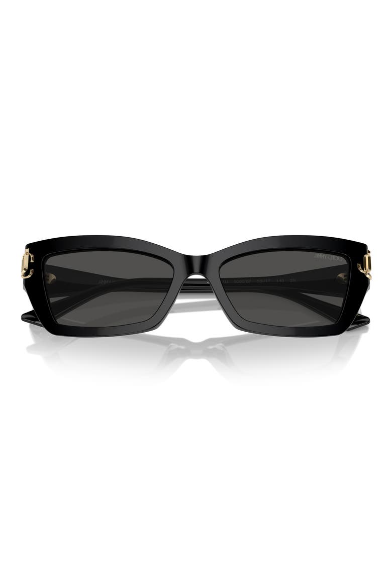 55mm Cat Eye Sunglasses, Alternate, color, BLACK / DARK GREY
